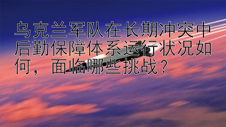 乌克兰军队在长期冲突中后勤保障体系运行状况如何，面临哪些挑战？